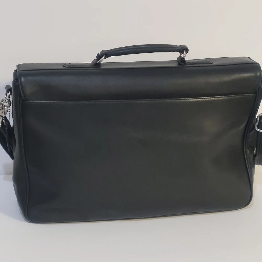 Coach Black Leather Men's Briefcase